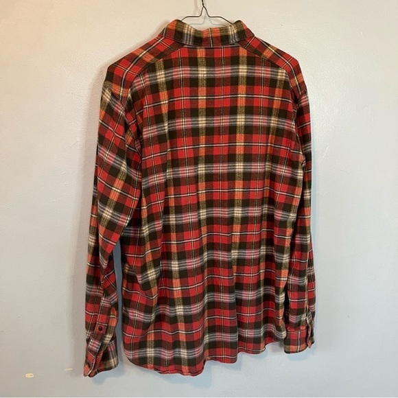 JACHS New York Men’s Classic Fit Plaid Flannel Shirt Red Green Medium - Picture 9 of 13